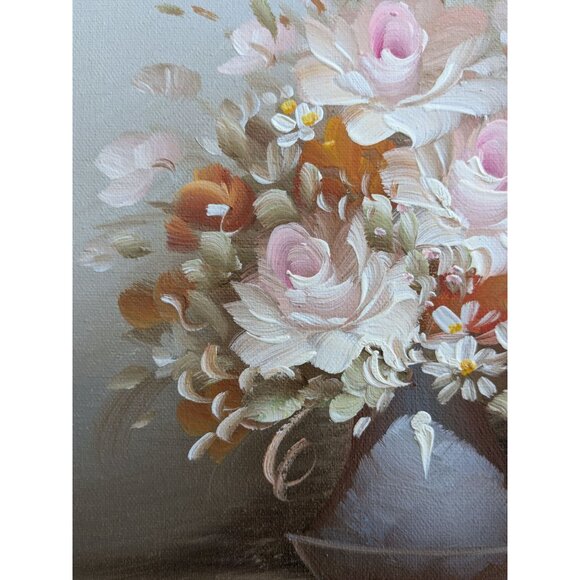 Original Floral Oil Painting On Stretched Canvas Signed By Artist Roxy - Romanti - Picture 11 of 14